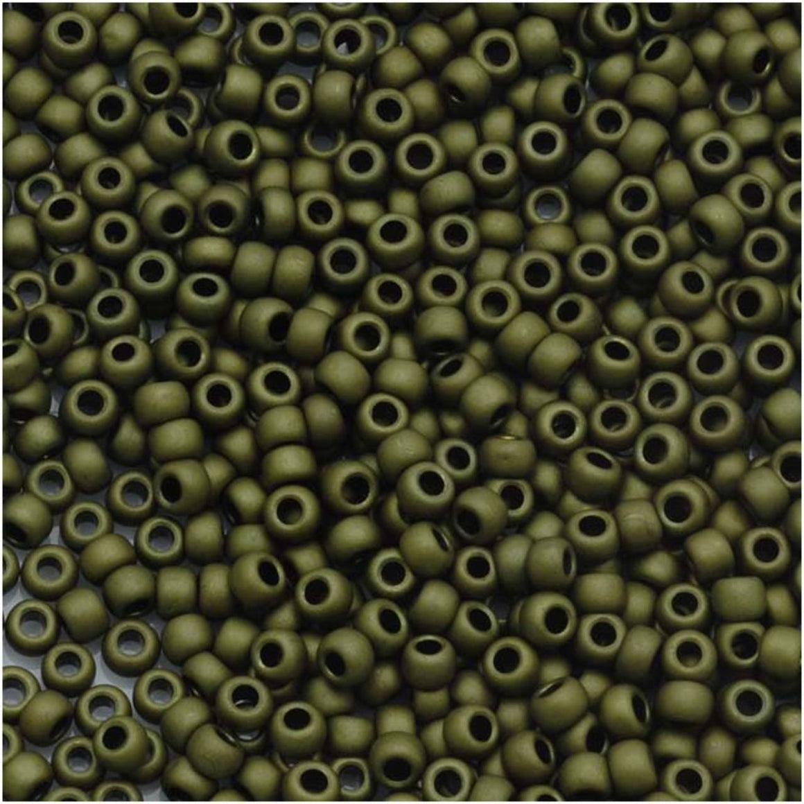 TOHO Bead Round 11/0 Matte Opaque Olive, 2.5-Inch Tube