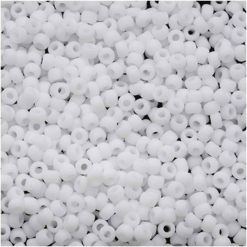 TOHO Bead Round 11/0 Matte Opaque White, 2.5-Inch Tube