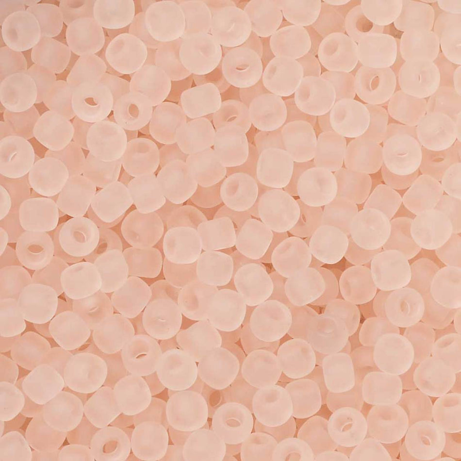 TOHO Bead Round 11/0 Frosted Transparent Rosaline, 2.5-Inch Tube