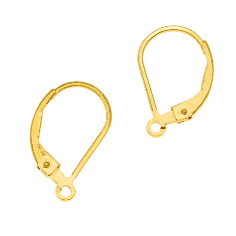 Earring Findings, Lever-Backs 16x10mm, 14K Gold-Filled (1 Pair)