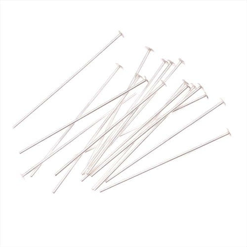 Head Pins, 3/4 Inch Long and 26 Gauge Thick, Sterling Silver