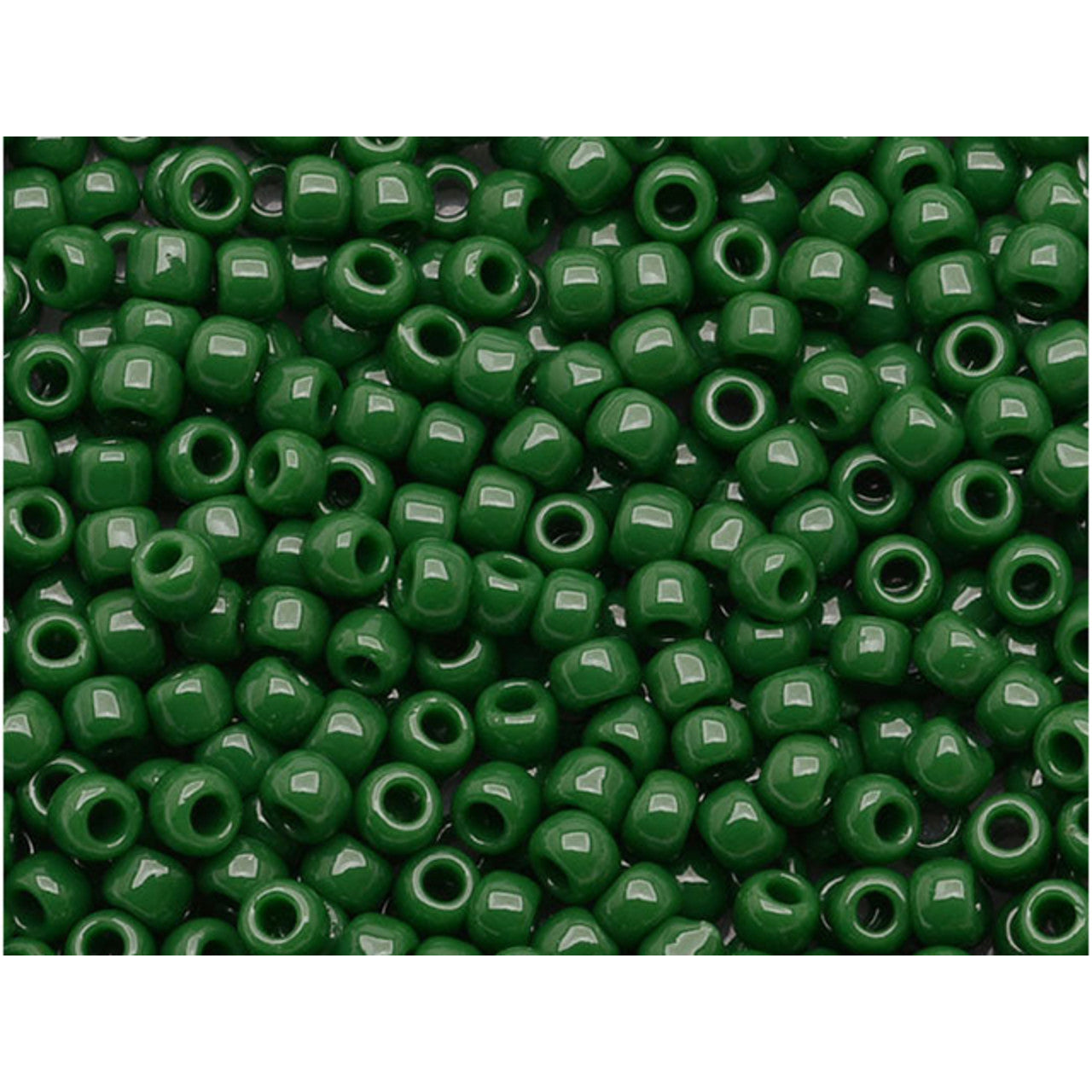 Toho 11/0 Round Seed Bead Opaque Pine Green, 2.5-Inch Tube