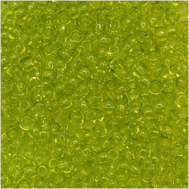 TOHO Round Seed Beads 11/0 4 Transparent Lime Green