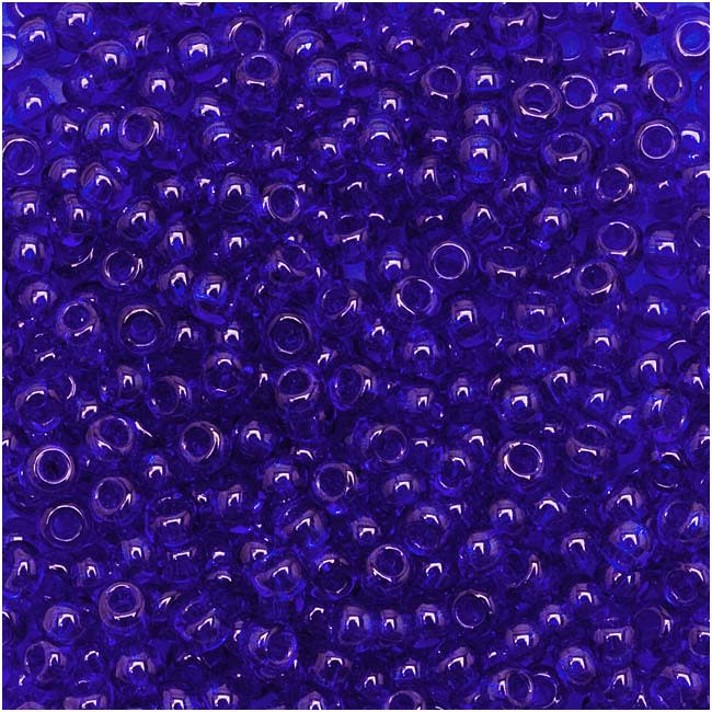 TOHO Round Seed Beads 11/0 8 Transparent Cobalt