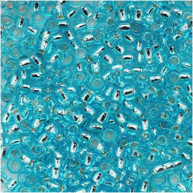 TOHO Round Seed Beads 11/0 23 Silver Lined Aquamarine