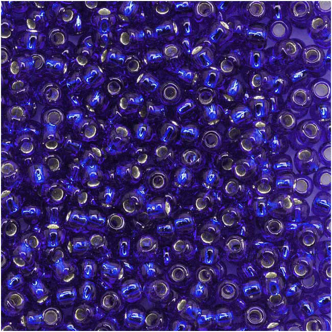 TOHO Round Seed Beads 11/0 28 Silver Lined Cobalt