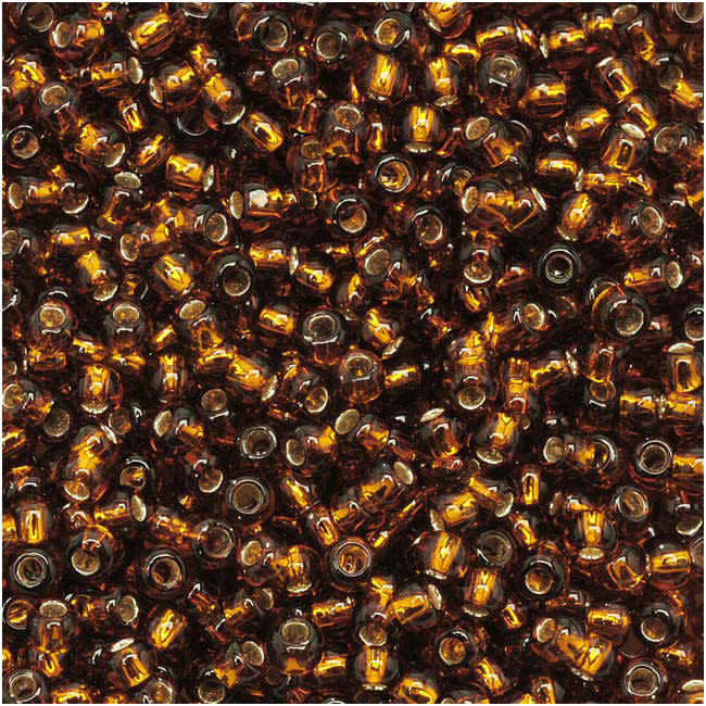 TOHO Round Seed Beads 11/0 34 Silver Lined Smoky Topaz