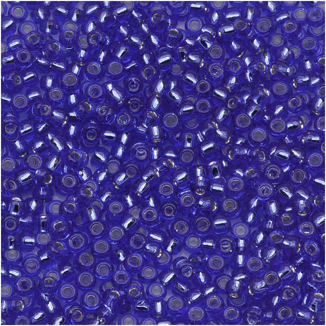 TOHO Round Seed Beads 11/0 35, Silver Lined Sapphire