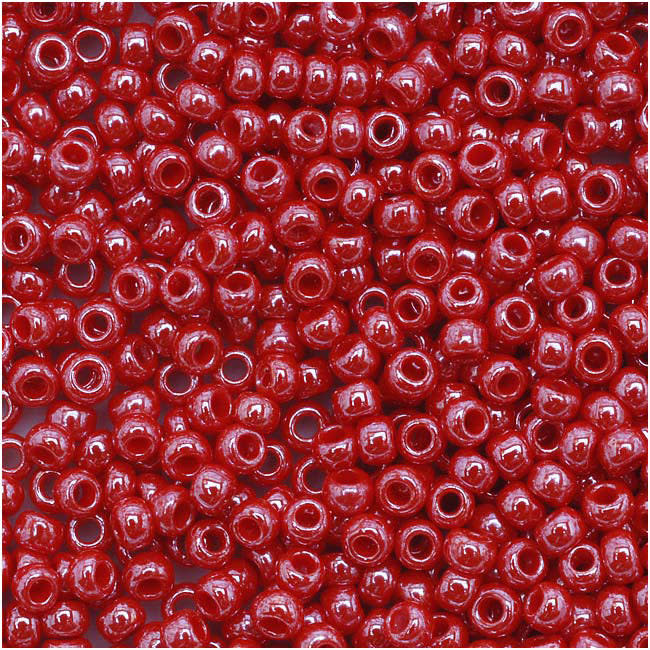 TOHO Round Seed Beads 11/0 125 Opaque Lustered Cherry