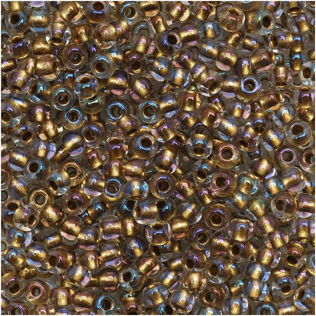 TOHO Round Seed Beads 11/0 262 Crystal/Gold Lined