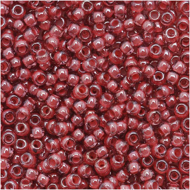 TOHO Round Seed Beads 11/0 291 Transparent Lustered Rose/Mauve Lined