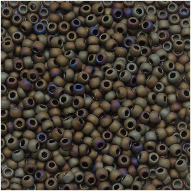 TOHO Round Seed Beads 11/0 614, Matte Iris Brown