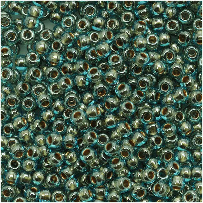 TOHO Round Seed Beads 11/0 990 Gold Lined Aqua