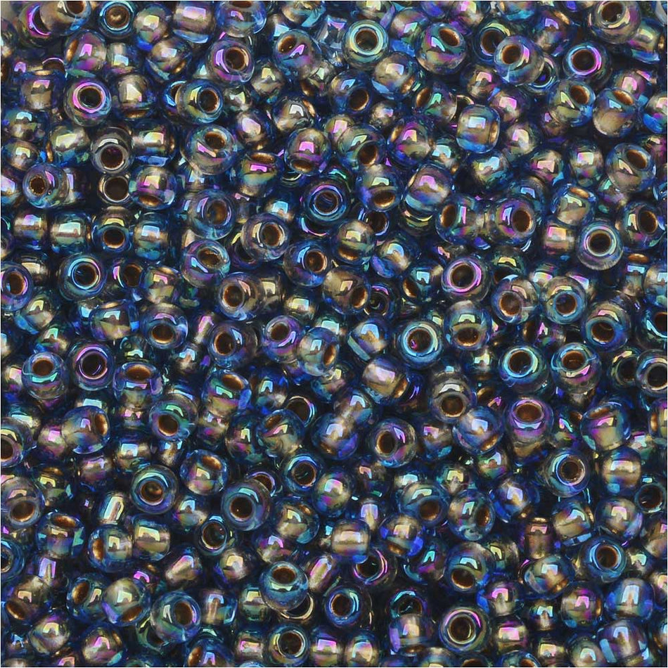 TOHO Round Seed Beads 11/0 997 Gold Lined Rainbow Lt Sapphire