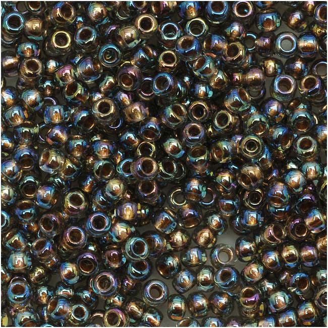 TOHO Round Seed Beads 11/0 999 Gold Lined Rainbow Black Diamond