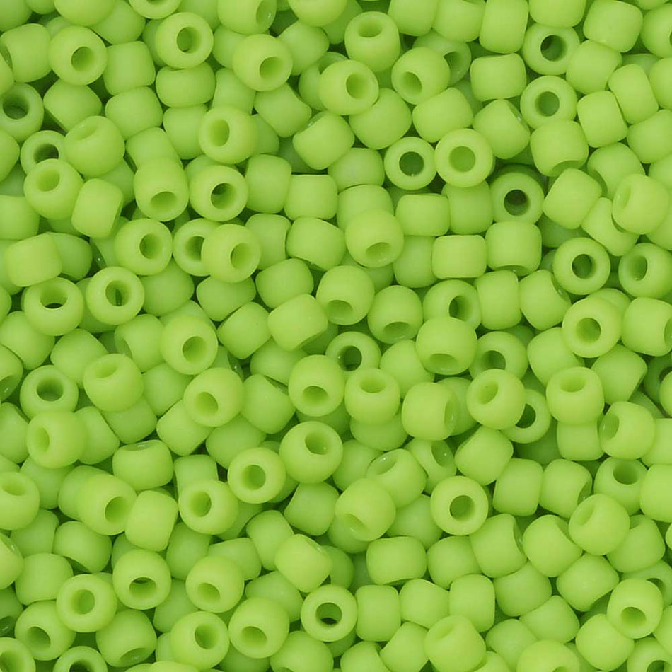 TOHO Seed Beads, Round 11/0, 44F, Opaque Frosted Sour Apple