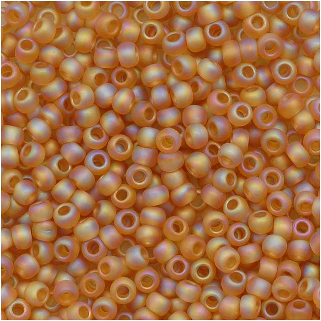 TOHO Round Seed Beads 11/0 162CF, Transparent Rainbow Frosted Dark Topaz