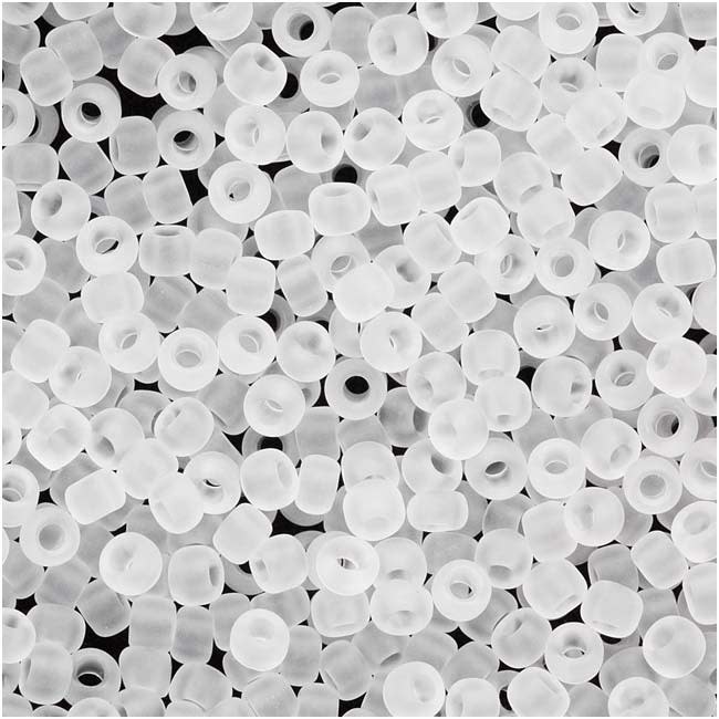 TOHO Round Seed Beads 11/0 1F Transparent Frosted Crystal