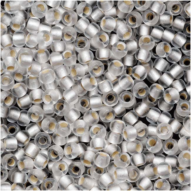 TOHO Round Seed Beads 11/0 21F Silver Lined Frosted Crystal