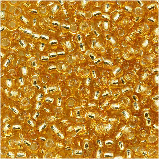 TOHO Round Seed Beads 11/0 22B, Silver Lined Med Topaz