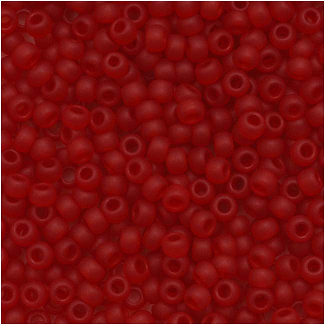 TOHO Round Seed Beads 11/0 5CF Transparent Frosted Ruby