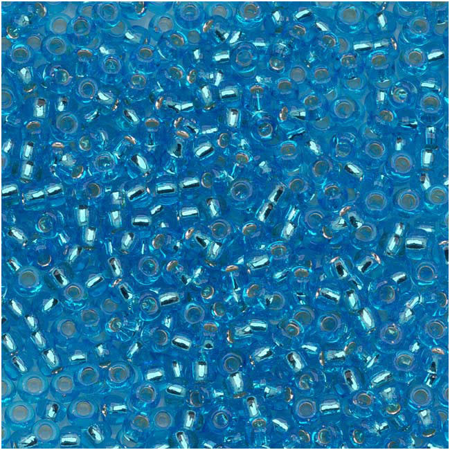 TOHO Round Seed Beads 11/0 23B, Silver Lined Dark Aqua