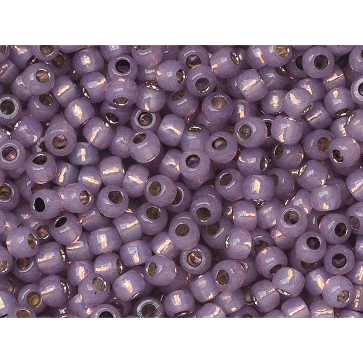 Toho 11/0 Round Seed Bead PermaFinish Silver Lined Milky Amethyst, 2.5-Inch Tube