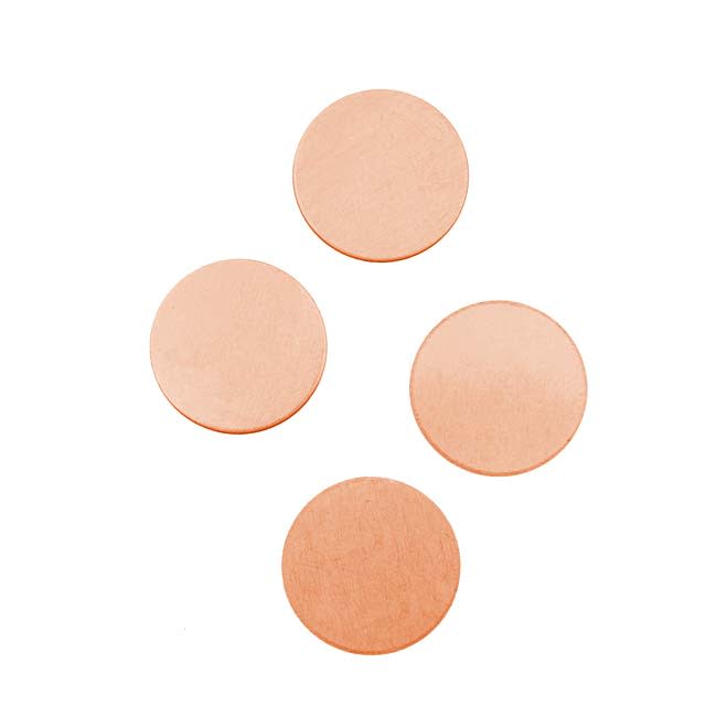 Solid Copper Round Stamping Blanks - 14.5mm Diameter 24 Gauge (4 pcs)