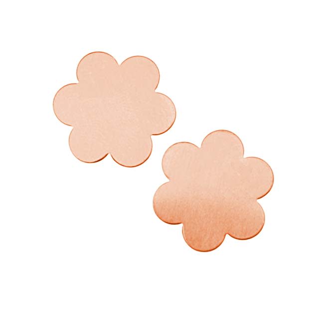 Solid Copper Mod Flower Stamping Blanks - 21.5mm Diameter 24 Gauge