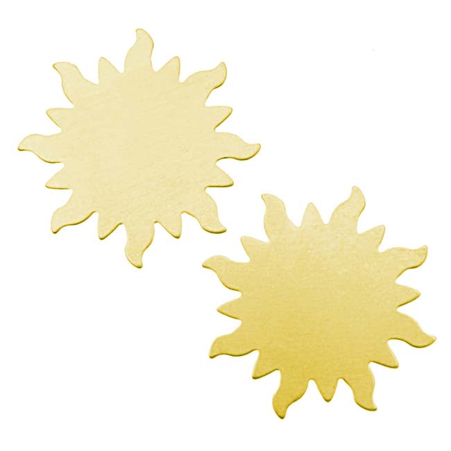 Solid Brass Dancing Sun Stamping Blanks - 32.5mm Diameter 24 Gauge