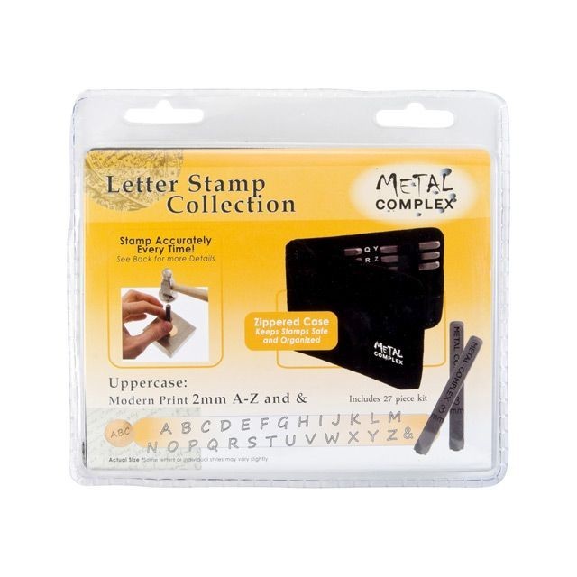 Metal Complex 2mm Upper Case 27 pc. Modern Print Alphabet Stamp Set