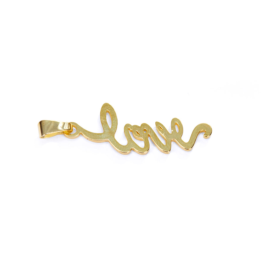 35x12mm Love Charm with Bail - Gold Plated