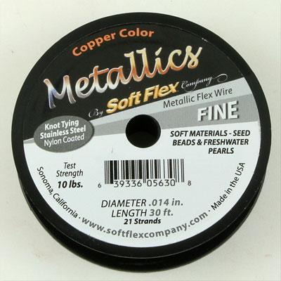 Soft Flex FINE Gauge 0.014 Inch Diameter Beading Wire - Copper