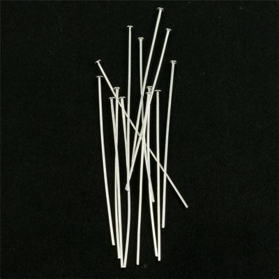 2 Inch Silver Plated 21 Gauge Headpins - Goody Beads