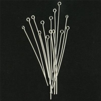 2 Inch Silver Plated 21 Gauge Eyepins - Goody Beads