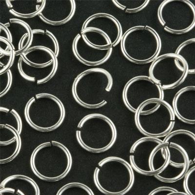 8mm Silver Plated 18 Gauge Round Jump Ring - Goody Beads