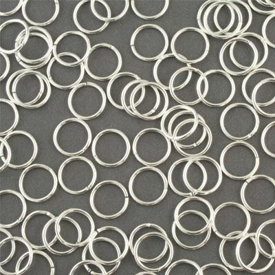 10mm Silver Plated 18 Gauge Round Jump Rings - Goody Beads