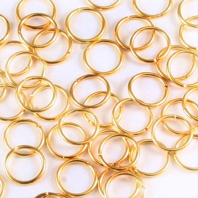 10mm Gold Plated 18 Gauge Round Jump Rings - Goody Beads