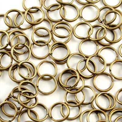 9mm Brass Oxidized Split Rings - Goody Beads