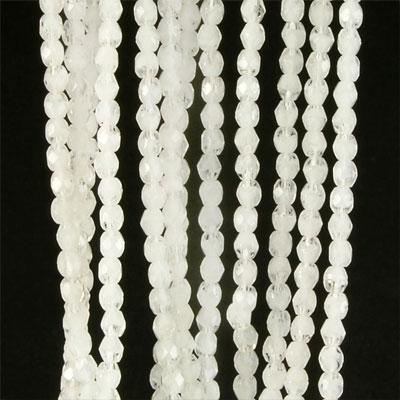 3mm Czech Fire Polish Crystal and White Beads - Goody Beads