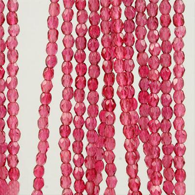 3mm Czech Fire Polish Fuchsia Beads - Goody Beads