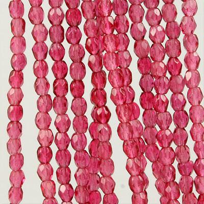 4mm Czech Fire Polish Fuchsia  Beads - Goody Beads