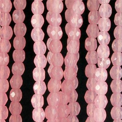 6mm Czech Fire Polish Milky Pink Beads - Goody Beads