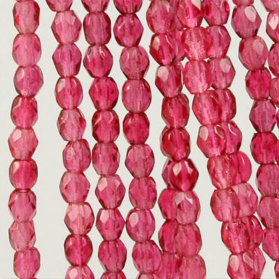 6mm Czech Fire Polish Fuchsia Beads - Goody Beads