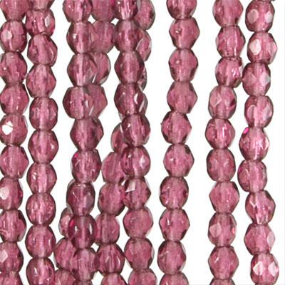 6mm Czech Fire Polish Amethyst Beads - Goody Beads