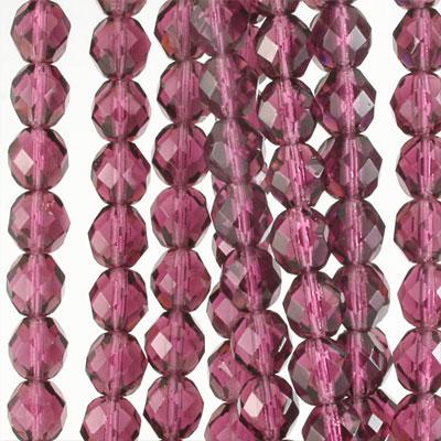 8mm Czech Fire Polish Amethyst Beads - Goody Beads