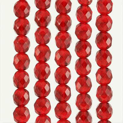 8mm Czech Fire Polish Siam Ruby Beads - Goody Beads