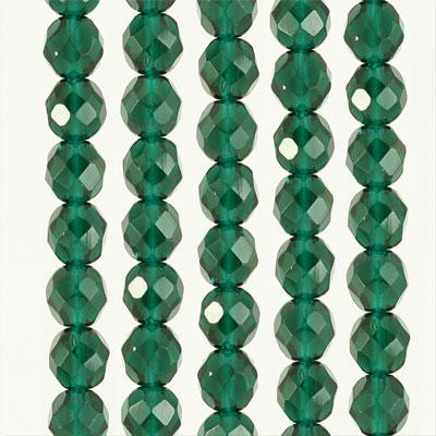 8mm Czech Fire Polish Emerald Beads - Goody Beads