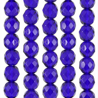 10mm Czech Fire Polish Cobalt Beads - Goody Beads