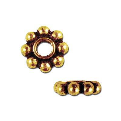 6mm Brass Plated Antique Gold Bali Style Spacers - Goody Beads